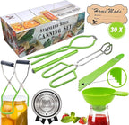 Supa Ant Canning Supplies - USA Assembled & Certified Food Grade Stainless Steel Starter Set Canning Kit for Beginners - Wide Kitchen Funnel, Jar Lifter and Wrench, Bubble Popper/Measurer, Lid Lifter