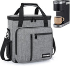 Coffee Maker Carrying Bag Compatible with Keurig K-Mini or K-Mini Plus, Single Serve Coffee Brewer Portable Storage Bag with Extra Pockets, Storage Tote Case With Shoulder Strap