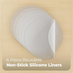 Prime Home Direct Bamboo Steamer Silicone Liners 10-Inch | 6 Count | BPA Free | Reusable & Non Stick for Air Fryer, Dumpling Food Steam Pot & Dim Sum Steaming | Round Mesh Parchment Baking Sheet Paper