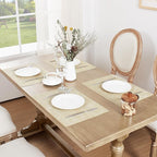 Softalker Vinyl Placemats Set of 8 - Faux Leather Heat Resistant Place Mats, 100% Waterproof Oilproof Wipe Clean Table Mats for Indoor & Outdoor Use, 17’’×12’’, Beige