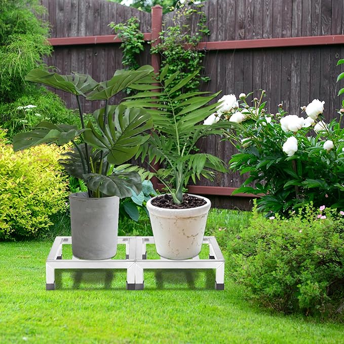 2 Pack Dunnage Rack, 12”x 12” Commercial Food Floor Rack 3.9" Off the Floor Stainless Steel Pallet Racks 1000 lbs Capacity Low Shelf for Storage in Restaurants, Kitchens, Garages and Vehicles
