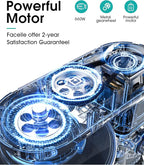 Facelle Stand Mixer, Electric Kitchen Mixer, 6 Speed Tilt-Head Stand Mixer with Pulse, Attachments include 6.5QT Bowl, Dishwasher Safe Beater, Dough Hook, Whisk for Dough, Baking,Cakes, Cookie -Silver