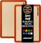 Silicone Baking Mat, Reusable Silicone Baking Sheets for Oven, 2Pcs Half Sheet(16.5"x11.6") Non-Stick (Orange)