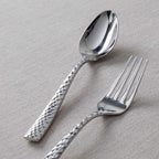 Fortessa Lucca Faceted 18/10 Stainless Steel Flatware Table Spoon, Set of 12