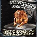 Sittin' Chicken Ceramic Beer Can Steamer & Roaster-Easily Infuse Marinade & Sauce Flavors Into Your Meat- Wide Ceramic Base for Oven or Grill Use- Durable & Reusable for Xmas Dinner & Holiday Parties