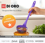 DI ORO Silicone Ladle – Soup Ladle for Cooking & Serving Heat-Resistant - Large Kitchen Ladle Nonstick Cookware Safe - Soup Serving Spoon with Wide Bowl - Silicone Utensil Dishwasher Safe (Lavender)