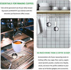 Geiserailie 4 Pcs Coffee Scoop 2 Tablespoon Stainless Steel Coffee Measuring Scoops, Including 2 Short Handled 2 Long Handle for Tea, Sugar and Milk, 30 Ml,1/8 Cup