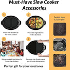 PREMIUM QUALITY: Tasmai 3 Pack, Crock pot liners, 4-8 Quart Slow Cooker Liners, Reusable Silicone crockpot liner, Crockpot liner, Crock pot divider, Crockpot divider insert (4-4.5 Quart (Gray))