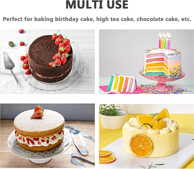 P&P CHEF Cake Pan Set of 4, Stainless Steel Baking Round Cake Pans Tins Bakeware for Birthday Wedding, Leak-proof & Easy Clean, Mirror Finish & Easy Releasing, 6 Inch