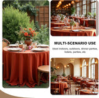 Fitable 6 Pack Rust 120 Inch Round Tablecloth - Stain Resistant and Washable Table Cover, Polyester Fabric Table Cloth for Wedding, Party, Banquet, Formal Events