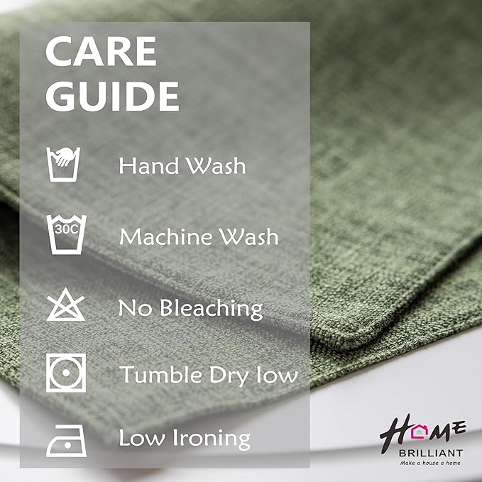 Home Brilliant Linen Cloth Placemats Set of 8 Heat Resistant Dining Table Place Mats Table Mat Kitchen for Wedding Holiday Parties Decor, Green