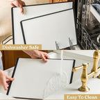 SMIRLY Plastic Cutting Board Set, Dishwasher Safe Plastic Cutting Boards Set for Kitchen, Cutting Boards for Kitchen - Plastic Chopping Board Set