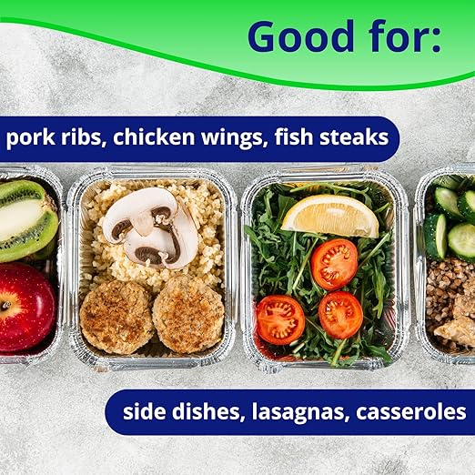 IDL Packaging Full Size Aluminum Steam Table Pans with Lids - Medium, 21" x 13" x 2.25" (pack of 5) - Disposable Foil Pan for Grilling, Roasting, BBQ, Cooking, Baking, Freezing