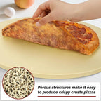 Round Pizza Stone for Grill and Oven- 12 inch Baking Stone Heavy-Duty Cordierite Pizza Stone for Bread, Cookies, Heat Proof BBQ Grilling Cooking Stone for Making Crisp Crust Pizza (Beige)
