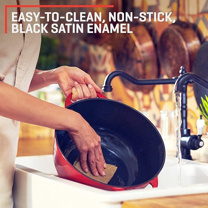 Uno Casa Enameled Cast Iron Dutch Oven - Red - 6Qt Dutch Oven Pot with Lid, Long-Lasting Enamel Casserole Dish for Bread Baking, Stews, and Roasting - Durable Non-Stick Iron Cookware for Versatile Cooking