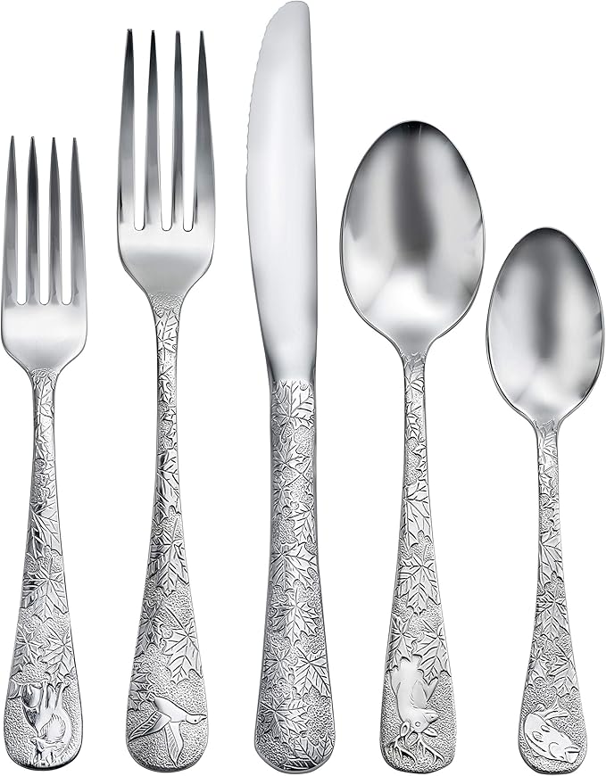 Liberty Tabletop American Outdoors 20 Piece Flatware set Service for Four Made in the USA Silverware