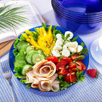 Hioasis 8 Pack Plastic Serving Bowls 128oz Clear Blue Plastic Bowls Heavy Duty Disposable Serving Bowls for Party Snack & Salad & Candy & Bar Buffet & Pool Party