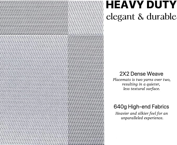 LEXMORE Placemats Set of 6 Vinyl/Plastic Woven Place Mats for Kitchen Table Indoor/Outdoor Washable Placemat Wipeable Dining Table Mats(Silver Cube)