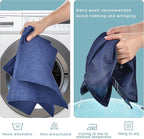 Navy Blue Cloth Placemats Set of 8 - Double Thickened Easy to Clean Linen Style Fabric Placemats - Machine Washable Placemats - Heat Resistant Non-Slip Table Mats (Navy Blue, 8)