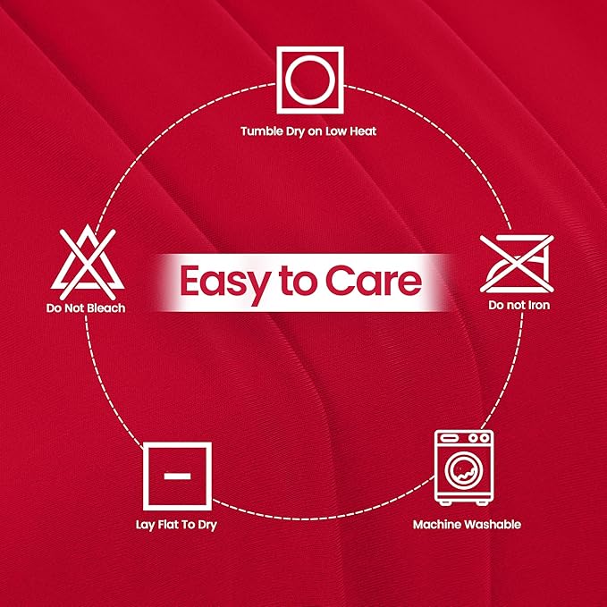 Utopia Kitchen 6FT Spandex Tablecloth [2 Pack, Red] 200 GSM Stretch, Fitted, Washable and Wrinkle Resistant Table Cloth Rectangle Cover for Trade Shows, Wedding, Parties [72Lx30Wx30H Inch]