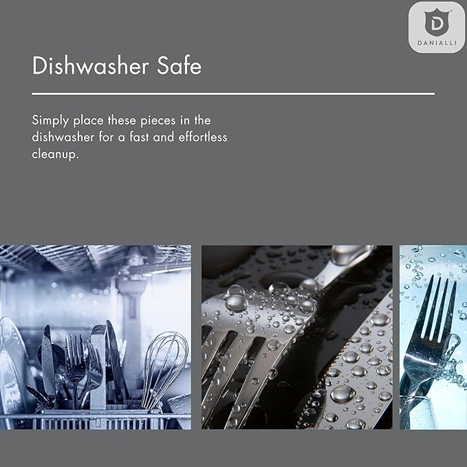 Hammered Silverware Set with Serving Utensils, 18/10 Stainless Steel Flatware for 8, Dishwasher Safe, Mirror Finish, Heavy-Duty, Built to Last (45-Piece Including a Serving Set, Fidenza Hammered)