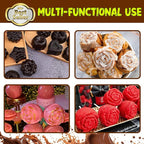 Rose Flower Shaped Silicone Chocolate Molds，BPA Free & Non-stick Silicone Tray for Hard Candy Caramels Jello Gummy Truffles Ice Cubes Soap - 4 Pack