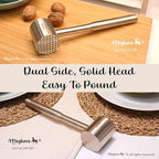 Meykers Meat Tenderizer Mallet | Dishwasher Safe | All 304 Stainless Steel | Perfect Weight | Meat Hammer Pounder Flattner Beater | for Steak Beef Chicken Pork | Kitchen Tool for Cooking