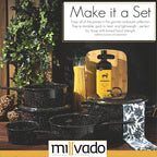 3 Quart Granite Saucepan, Naturally Nonstick Sauce Pots, Speckled Enamel Ware Cookware, Small Sauce Pan for Cooking and Boiling - Granite Cooking Pot for Stovetop, Campfire, Outdoor Stove