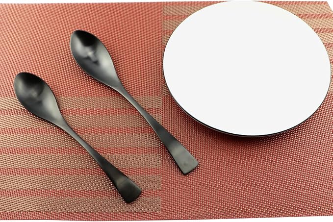 6-Piece Flatware Set,Extra Thick Heavy Duty - 18/10 Stainless Steel Cutlery Sets,High Matte Finish Black Flatware Sets Service for 1,Multipurpose Use for Home,Kitchen,Tableware Utensil Sets