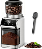 Coffee Grinder Electric, Emojoy Coffee Bean Grinder with 30 Grinding Settings, Burr Coffee Grinder for Home Use, Touchscreen and LED Control Panel, Stainless Steel Conical Burr Grinder