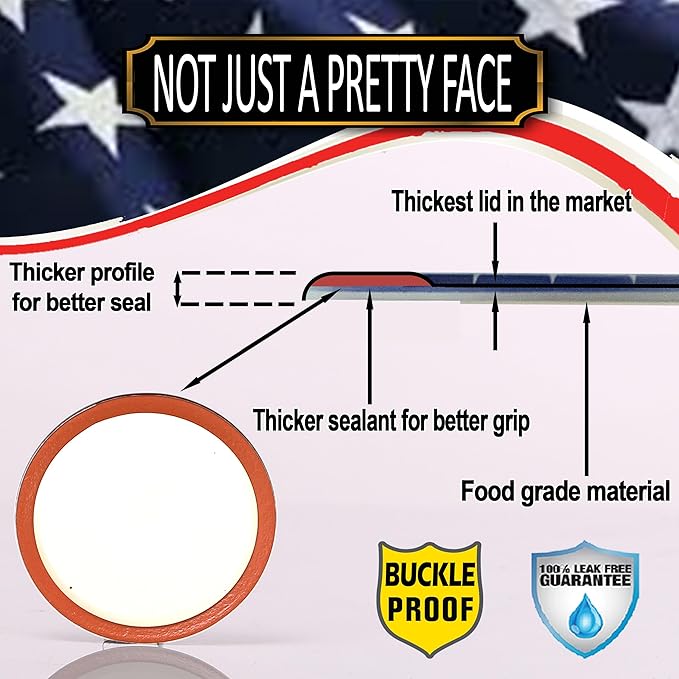 Supa Ant Thickest Canning Lids Wide Mouth (50 Pcs.) Food Grade Tin Can Lids for Canned Food - Buckle Proof & Rust Proof Lid for Canning Kit for Wide Mouth Mason Jars (Ho-made) Canning Supplies