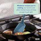 GIR: Get It Right Kitchen Silicone Spatula Turner - Non-Toxic Cooking Utensils for Nonstick Cookware, Cooking and Baking, Mini - 11IN - Slate