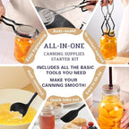 Canning Pot Water Bath Canner Stock Pot,Canning Kit for Beginners, Canning Supplies with Rack,Lid & Starter Tools Kits Stainless Steel Water Bath Canner 21.5 QT Starter Kits