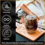 Set of 8 European-Made Stemless Wine Glasses | Voted New York Times Best Stemless Glass of 2017 | 17 FL Oz. | 100% Lead-Free Crystal | Thin | Dishwasher-Safe | Gift Box | Perfect for Everyday Use