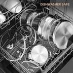 Meythway Pots and Pans Set Non Toxic, 11-Piece Stainless Steel Cookware Set with Steamer & Visual Lid, Kitchen Induction Cookware with Frying Pans, Saucepan and Stockpots For Oven & Dishwasher Safe