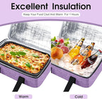 Insulated Casserole Carrier, Portable Casserole Carrier for Hot or Cold Food Lunch Tote Warmer or Cooler Bag, Lasagna Lunch Bag for Potluck Parties- Fits 9" x 13" Baking Dish-Purple