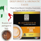 Mixpresso Espresso Machine Bundle with Nespresso Compatible Capsules, Italian Roasted Coffee and Capsule Spinning Carousel Holder - Compact Home Coffee Set, One-Touch Operation