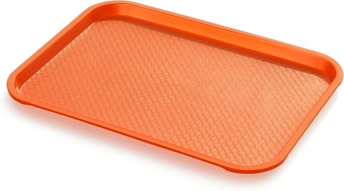 New Star Foodservice Fast Food Tray, Set of 12 (Orange, 12 by 16-Inch)