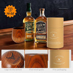 Original Wooden Bourbon Drinking Glass,Handcrafted Whiskey Glasses for Men,Great Anniversary Birthday Gifts for Men, Him, Dad, Husband, or Brother,10OZ 2 PACK