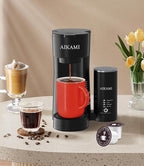 Single Serve Coffee Maker for K Cup & Ground Coffee with Milk Frother, 6 to 14 Oz Brew Sizes, Auto-Off Coffee Machine with Water Reservoir