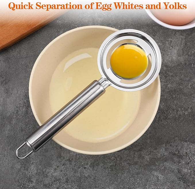 Egg Yolk Separator, Stainless Steel Egg Separator For Raw Eggs, Quick Egg White Separator Tool For Baking Cake, Kitchen Gadget
