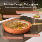 Our Place 17-Piece Essentials Complete Cookware Set - Ceramic Fry Pans, Saucepans, Sauté Pan, Stock Pot, Strainer Basket & Modular Storage | Thermakind™ Nonstick, Oven Safe up to 450°F | Char