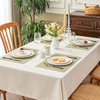 Romanstile Vinyl Placemats Set of 4-12 X 18 Inch - Heat Resistant Place Mats 100% Waterproof Oilproof Wipeable Reversible Faux Leather Table Mats for Kitchen/Dining/Party/Outdoor, Grass Green