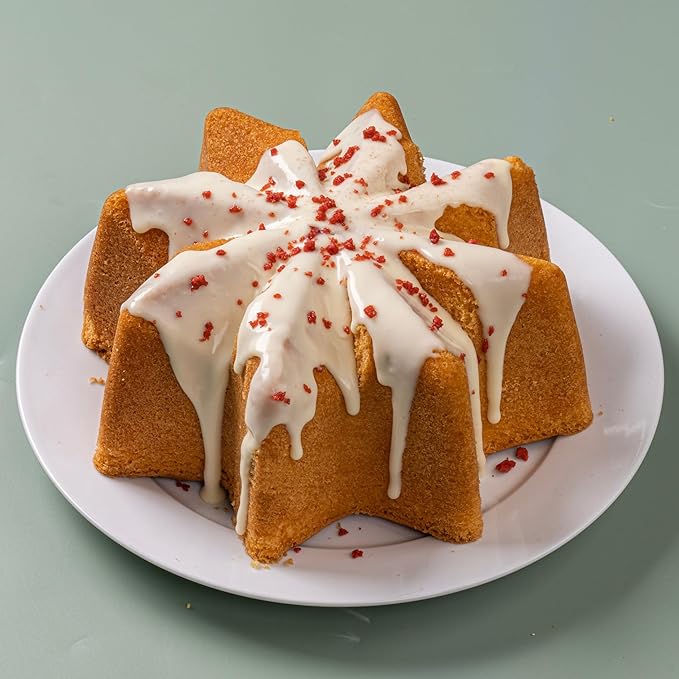 Baker's Secret Nonstick for Fluted Cake Pan, Heavy Duty Die Cast Aluminum Fluted Cake Baking Pans, 2 Layers Non-stick Coating For Easy Release - The Cast Aluminum Collection (Nova)