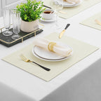 Homaxy Cloths Placemats for Dining Table Set of 4, Heat Resistant Washable Cotton Linen Blend Table Mats, Easy to Clean Place Mats for Indoor Outdoor Party Kitchen Decoration, 13" x 19", Cream