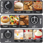 Kitchen in the Box Stand Mixer, 3.5QT Two Bowls Small Kitchen Electric Mixer, 10-Speed Portable Lightweight Matte Finish with Egg Whisk, Dough Hook, Beater (Onyx Black, 3.5QT)