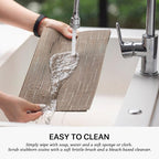 LEXMORE PVC Woven Placemats 6 PCS Wipeable Indoor/Outdoor Table Mats Washable Vinyl Place Mats for Dining Table, Set of 6-Light Brown