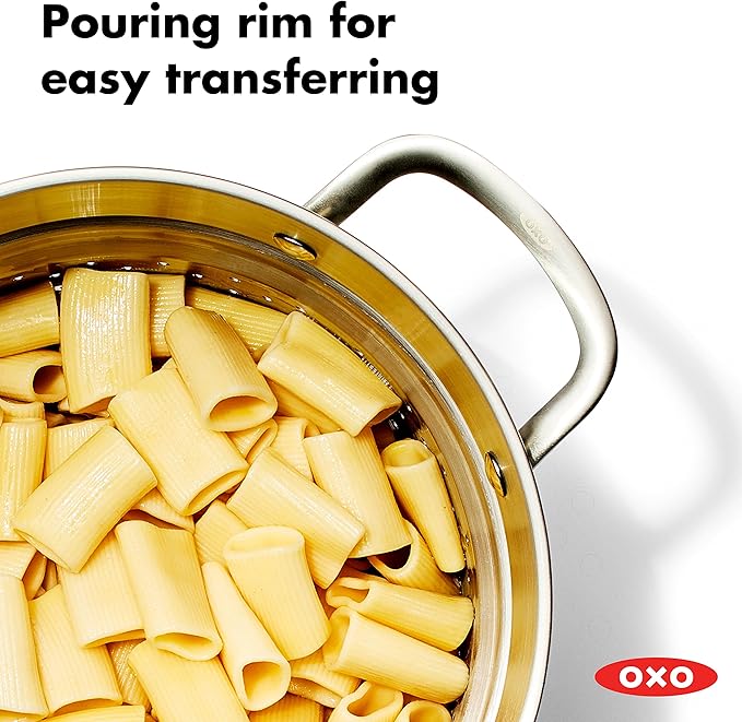 OXO Stainless Steel 8.4QT Multipurpose Boiler Pot with Steamer Insert & Glass Lid, Stockpot for Simmering, Boiling, Steaming, Stew, Soup, Pasta, Induction Suitable, Dishwasher Safe, Stainless Steel