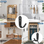10PCS Wall Hooks - Coat, Backpack & Hanging Hooks for Bathroom, Bedroom, Entryway