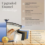 Nuovva Enamelled Cast Iron Dutch Oven Pot with Lid 6.4 Quart Non Stick Casserole Pot – Heavy Duty & Oven Safe up to 500° F for Bread Baking, Braising, Stews, Roasting – 28cm Costal Blue